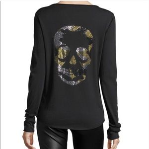 Zadig&Voltaire Skull Tunisien Beaded Long Sleeve
